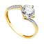 Anillo de oro 18k para mujer con piedra en garras  modelo 500